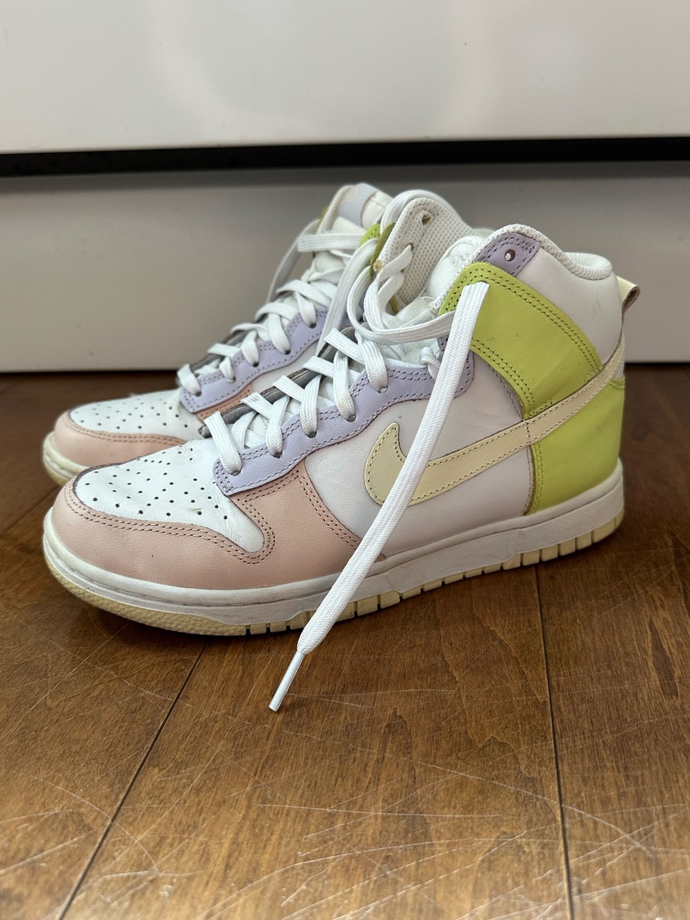 Nike High-Top Sneakers in Pastel Pink, Lavender & Lime